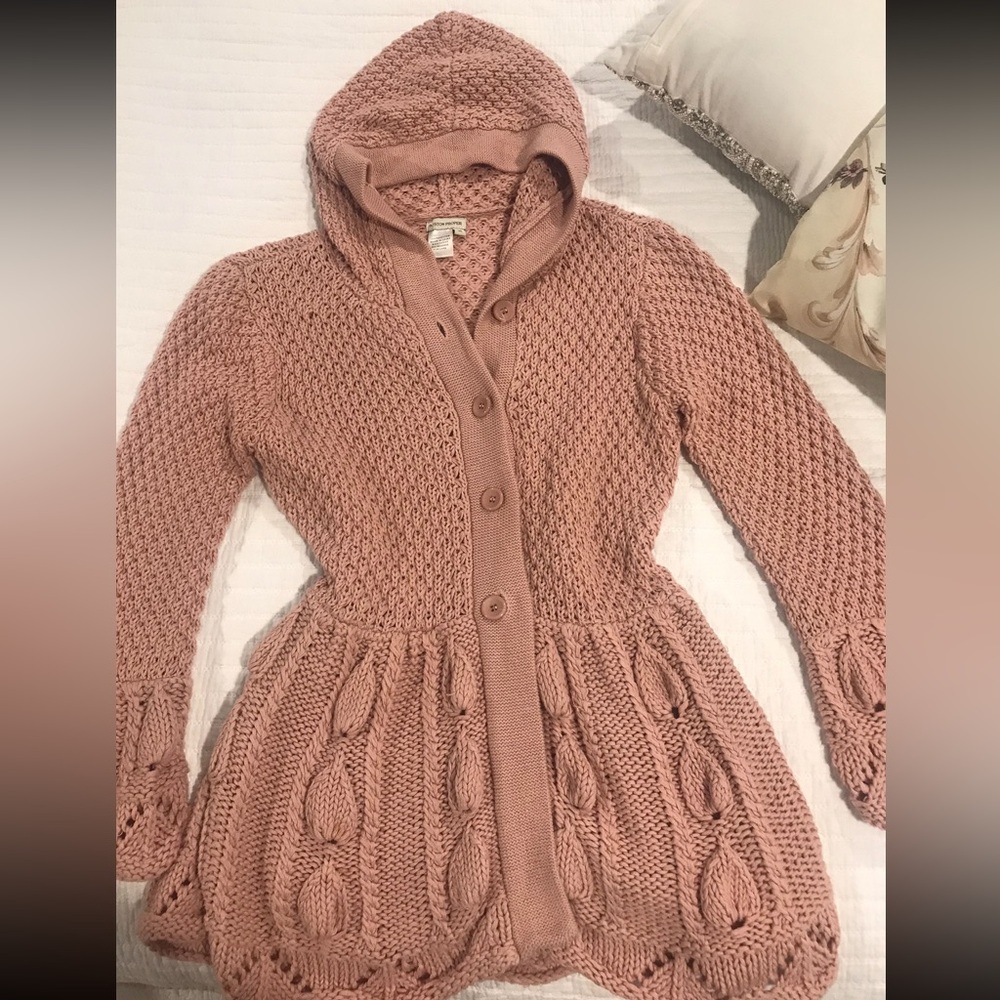 Y2K Boston Proper Pink Knit Hooded Sweater great condition